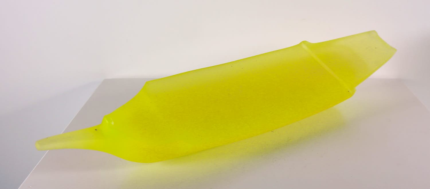 Han de Kluijver - Glasobject (mat glas), Gele schuit + boek! kopen? Bied vanaf 100!