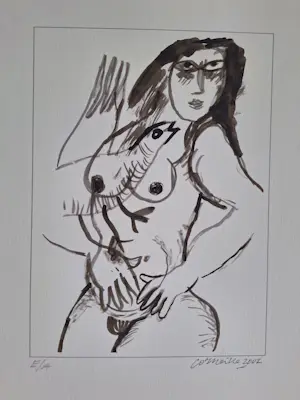 Corneille - Naakte vrouw met vogel kopen? Bied vanaf 350!