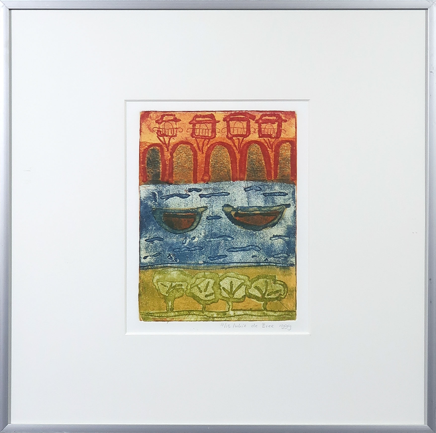 Lukie de Bree - Kleurenets en aquatint, Gracht - Ingelijst kopen? Bied vanaf 20!