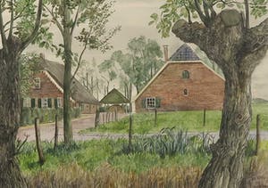 Nic Loning - aquarel ‘Stoutenburg‘ - 1981. kopen? Bied vanaf 1!