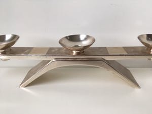 WMF - IKORA - verzilverde kaarsen standaard - met label en inscriptie kopen? Bied vanaf 39!