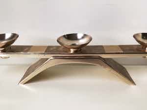 WMF - IKORA - verzilverde kaarsen standaard - met label en inscriptie verkocht voor € 39!