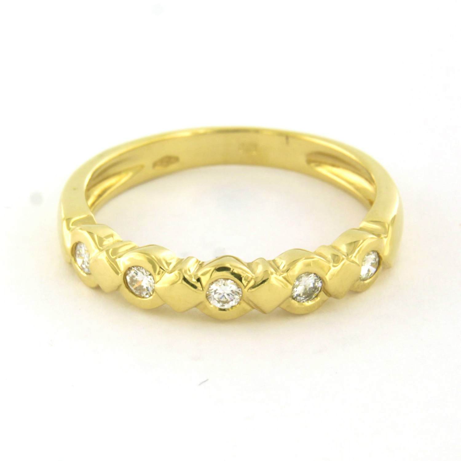 18k geel gouden ring met briljant geslepen diamant tot. 0.25ct – F/G - VS/SI kopen? Bied vanaf 410!