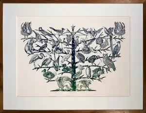Valentin Bakardjiev - Zeefdruk, Directions of life: birds - Ingelijst vendu pour 35€ !