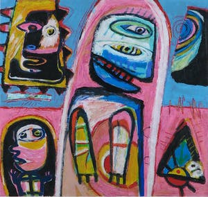 Henk Vierveijzer - Zeefdruk, Oma ze toren - Ingelijst kopen? Bied vanaf 1!