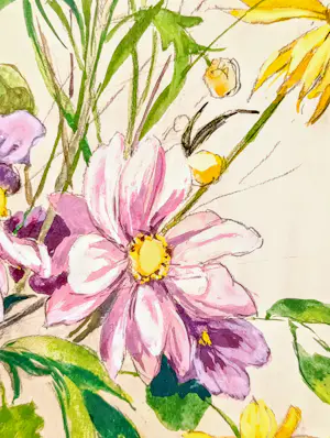 Virginie Cokelberghe - Twee aquarellen. Boeketten bloemen. kopen? Bied vanaf 99!