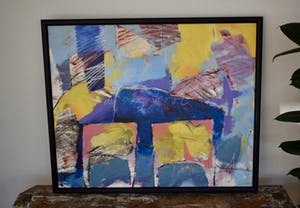 Marjan Nagtegaal - Acryl op paneel, De Roze Kooi - Ingelijst kopen? Bied vanaf 1!