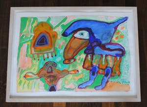 Lucebert - Gemengde techniek op papier uit 1993 - z.t. - ingelijst kopen? Bied vanaf 2150!