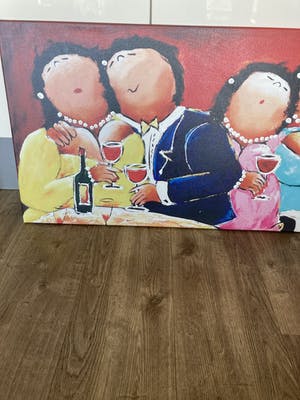Theo Broeren - Glicée met acryl op doek ‘Feest ‘ ( ZEER GROOT ) kopen? Bied vanaf 110!