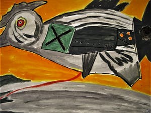 Niet of onleesbaar gesigneerd - Jaren 60/70 Expressionistische Gemengde techniek CoBrA "Kip" gesigneerd kopen? Bied vanaf 1!