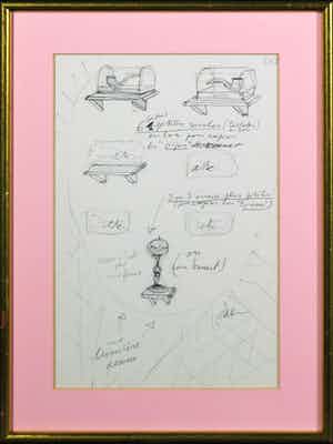 Luca Maria Patella - Pentekening, uit de serie M=NU=M=NT des Pipes - Ingelijst verkocht voor € 1!