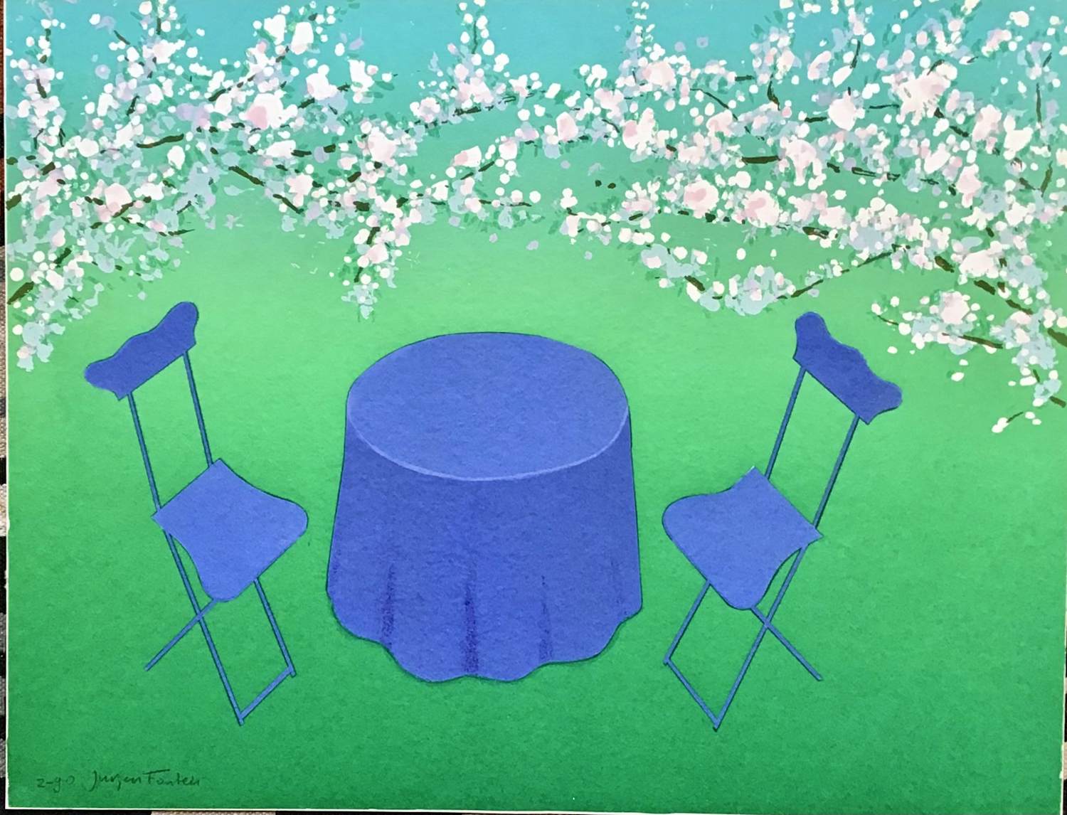 Jurjen Fontein - Zeefdruk, Bloesem, gesigneerd kopen? Bied vanaf 30!