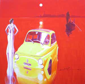 Marco Kooiman - Acryl op Doek, Laguna Rossa(Groot) verkocht voor € 150!