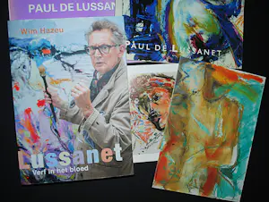 AcheterPaul de Lussanet - gesigneerde biografie, 2 catalogi en 2 uitnodigingskaarten? Enchérissez de 40!