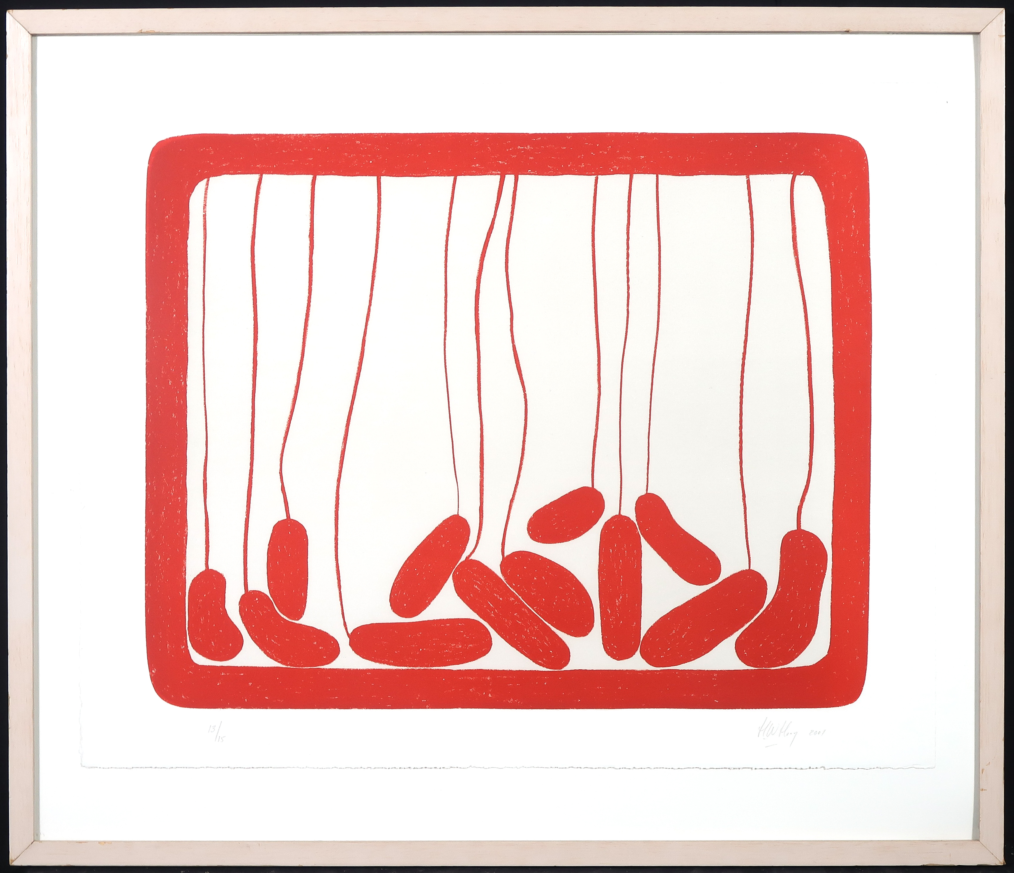 Hans Hovy - Zeefdruk, Zonder titel - Ingelijst verkocht voor € 50!