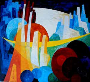 Frits Vogel - Zeefdruk: Geometrische compositie verkocht voor € 40!