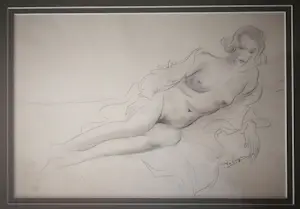 Dick van Luijn - Naakt. Liggende vrouw. kopen? Bied vanaf 199!