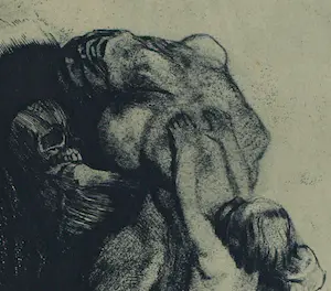 Kathe Kollwitz - “Tot und Weib” - Uit portfolio: Aus der Kollwitz-Mappe - ingelijst – ca 1930 kopen? Bied vanaf 10!