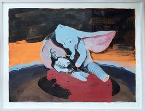 Rinke Nijburg - Gouache: 'Greenbud' - Ingelijst (Zeer groot) kopen? Bied vanaf 240!