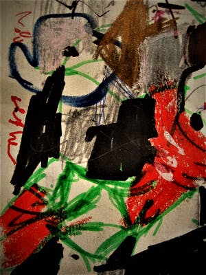 Niet of onleesbaar gesigneerd - Intrigerende expressionistische Abstract - gemengde techniek - gesigneerd kopen? Bied vanaf 10!