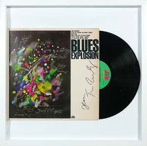 Jean Tinguely - Gesigneerde LP-hoes, Montreux Jazz Festival: Blues Explosion - Ingelijst verkocht voor € 1!