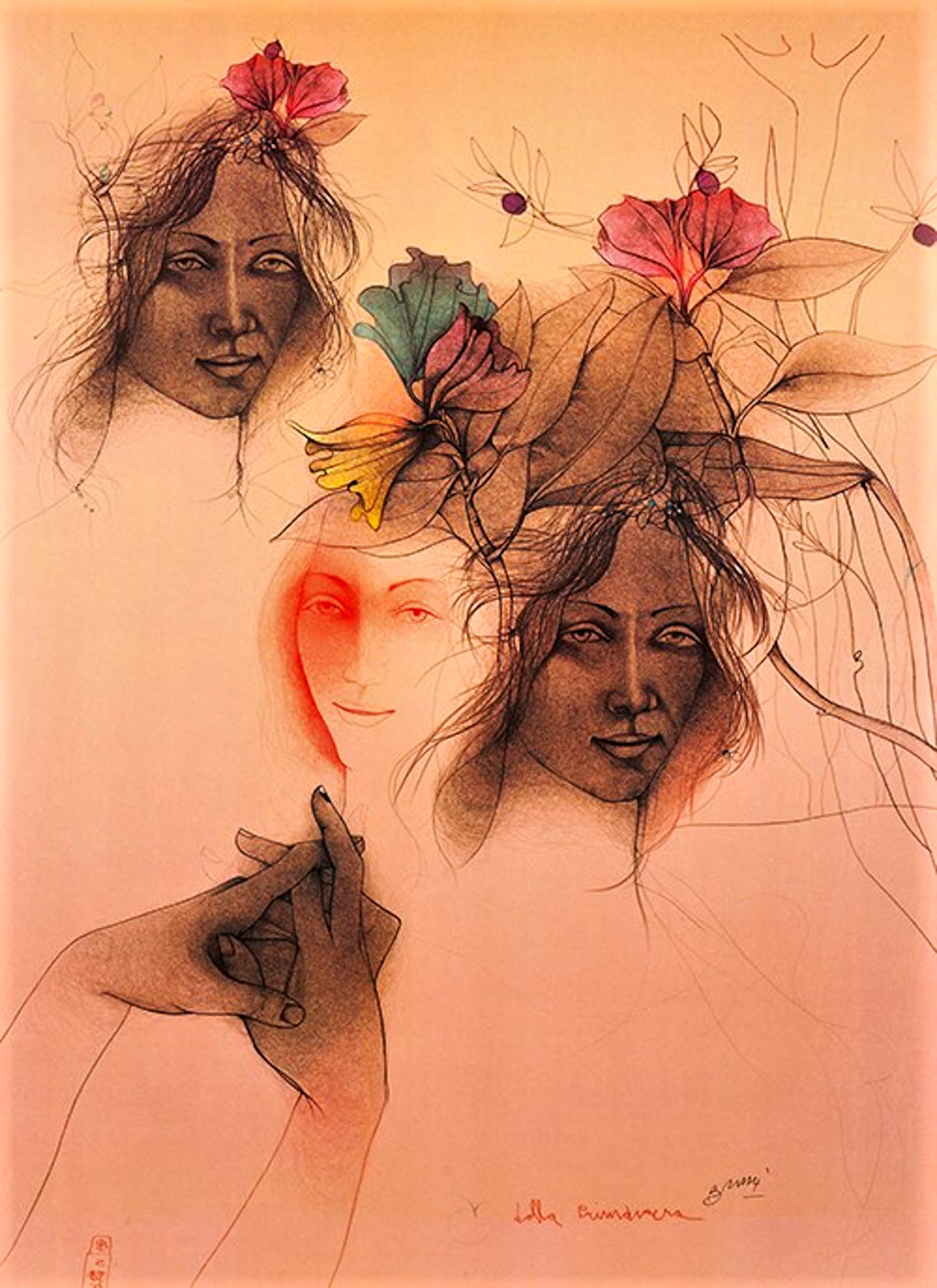 Bruno Bruni - Kleurenoffset-litho DELLA PRIMA VERA Handgesigneerd. verkocht voor € 125!