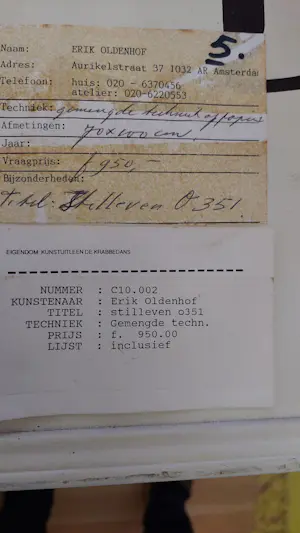 Erik Oldenhof - stilleven o351 kopen? Bied vanaf 350!