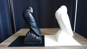 Niet of onleesbaar gesigneerd - Art Deco (stijl) duivenpaar zwart/wit kopen? Bied vanaf 10!