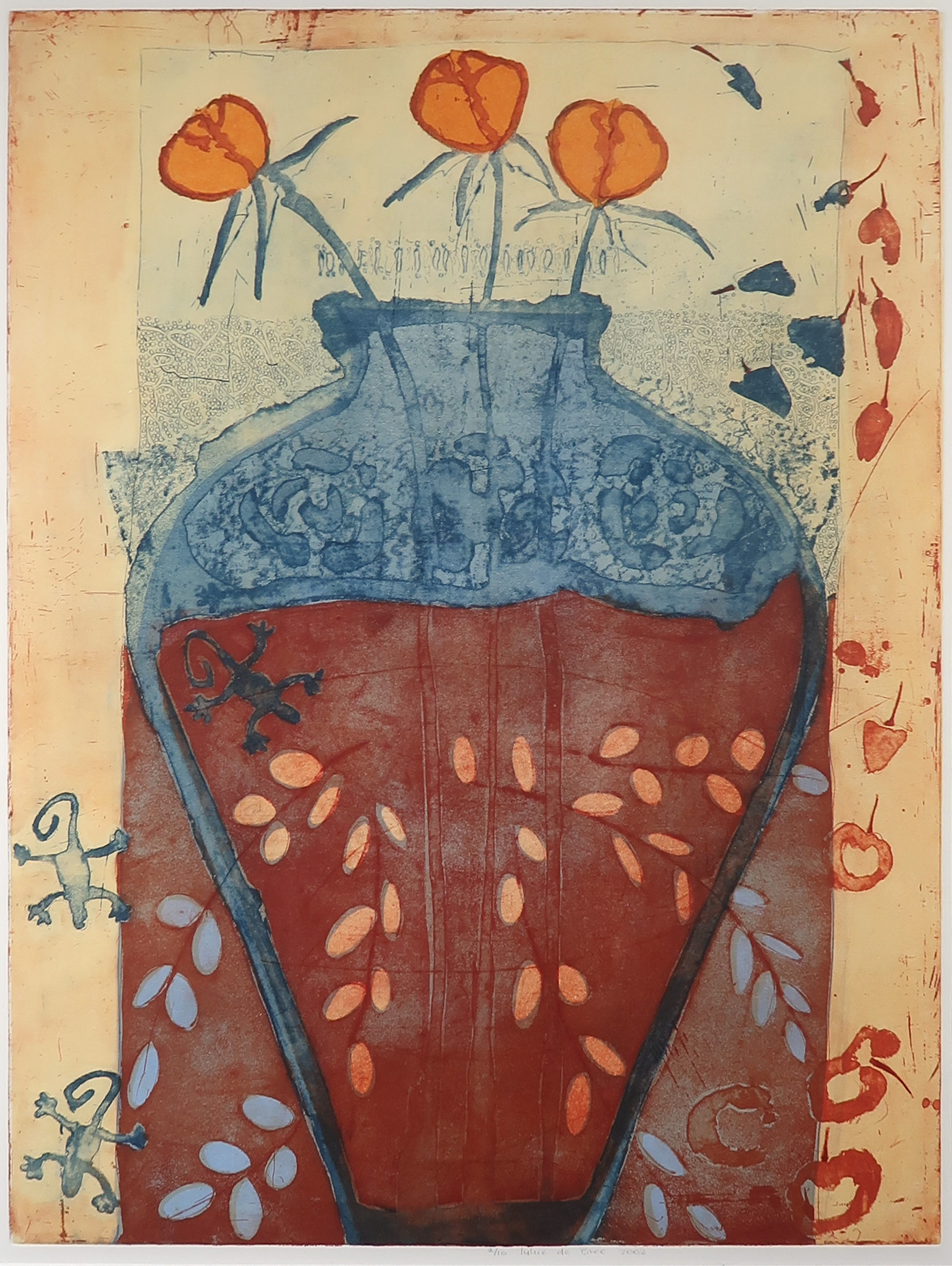 Lukie de Bree - Kleurenets en aquatint, Bloemen - Ingelijst (Groot) kopen? Bied vanaf 20!