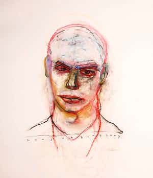 Hans Abbing - Tekening in pastelkrijt, Zonder titel verkocht voor € 1!