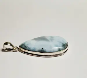 Nieuwe zilveren Hanger met druppel vormige Larimar kopen? Bied vanaf 65!