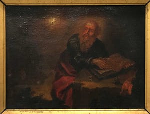 Niet of onleesbaar gesigneerd - Olieverf op doek, Oude man in studeervertrek - Ingelijst kopen? Bied vanaf 1!