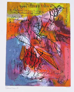 Mohammed Quraish - Lot van 3 zeefdrukken op geschept papier, Zonder titel kopen? Bied vanaf 50!