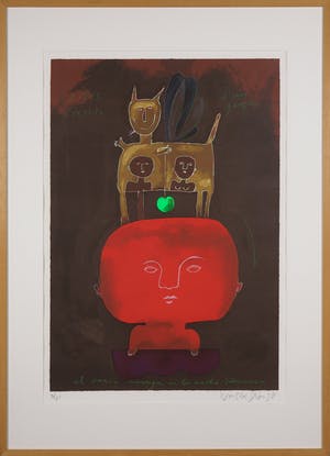 Wouter Stips - Zeefdruk, La rève d'un garçon - Ingelijst kopen? Bied vanaf 50!