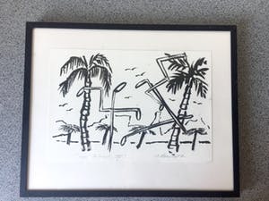 Jan de Beus - Inkttekening, Ingelijst kopen? Bied vanaf 70!