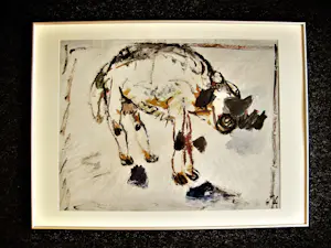 Geert Jan Jansen - Grote expressionistische Gouache op papier "Neushoorn" gesigneerd kopen? Bied vanaf 79!