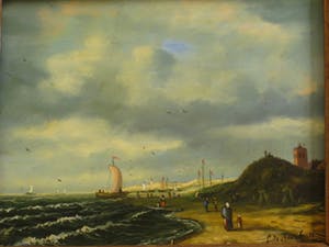 Niet of onleesbaar gesigneerd - Aan de kust. kopen? Bied vanaf 10!
