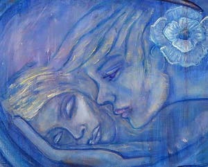 Kiss Riemvis - Olieverf op doek, z.t. Transformatie kopen? Bied vanaf 50!