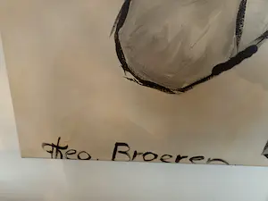 Theo Broeren - Glicée met acryl op doek ‘Chique in het wit’ (ZEER GROOT) kopen? Bied vanaf 160!