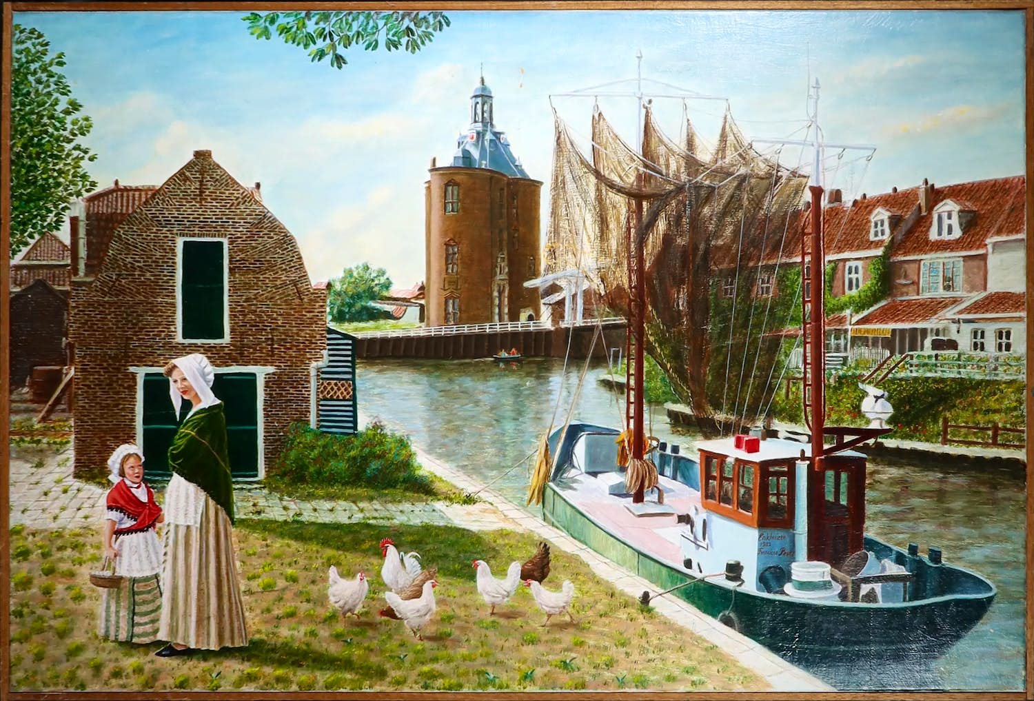 Francisco Perez Anguita - Olieverf op doek, Enkhuizen - Ingelijst (Groot) kopen? Bied vanaf 1!