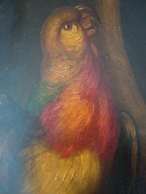 Niet of onleesbaar gesigneerd - Papegaai op een mand kopen? Bied vanaf 1!