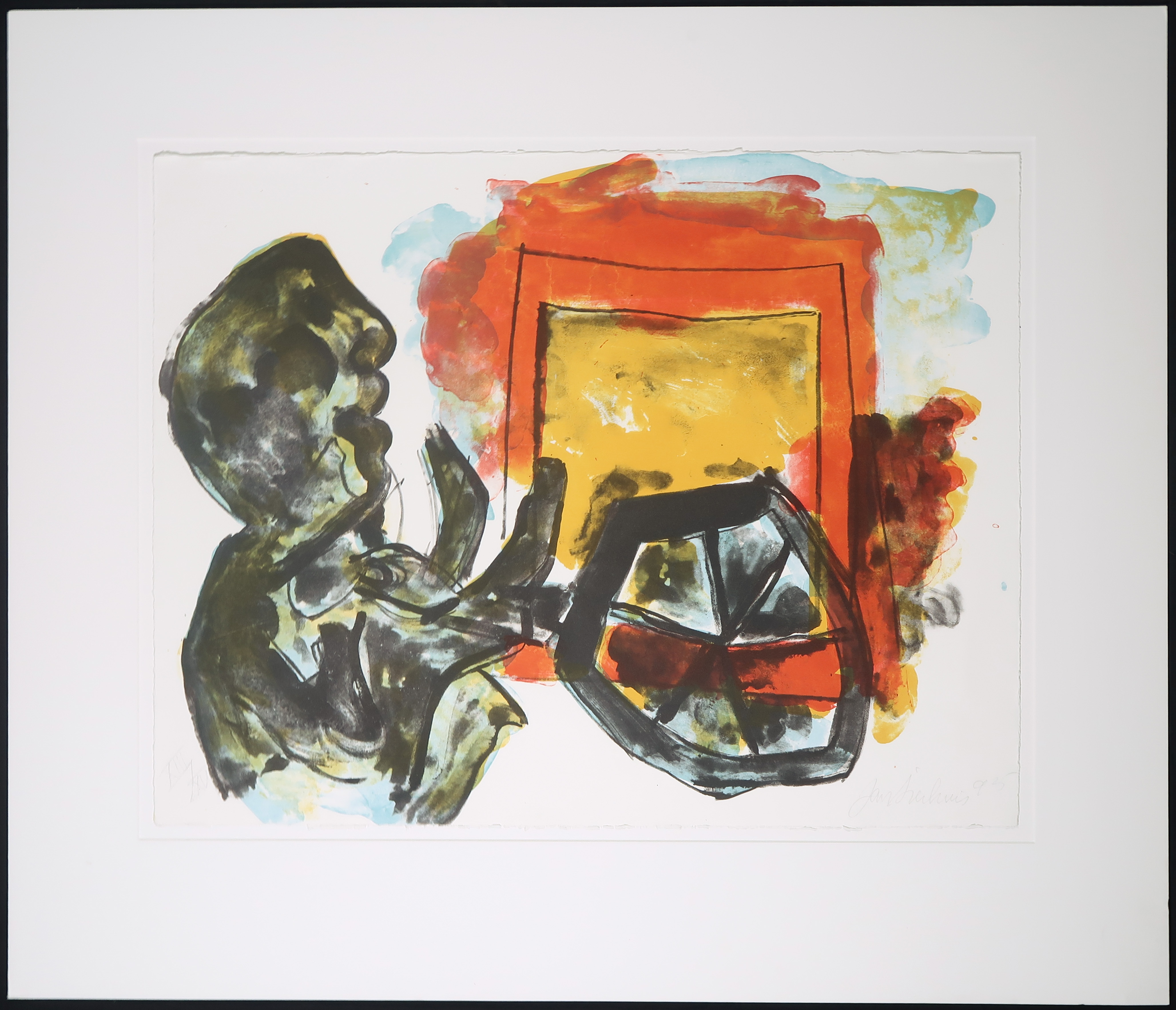 Jan Sierhuis - Zeefdruk, Abstracte voorstelling kopen? Bied vanaf 35!