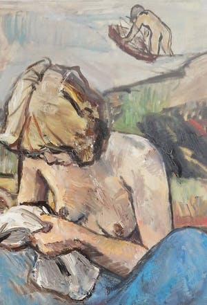 Herman Stoel - 'Naaistertje' - olieverf uit 1973 kopen? Bied vanaf 850!