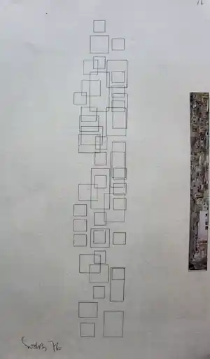 Siep van den Berg - potloodtekening + knipsel: - 1976 (gesigneerd!) verkauft für € 55!