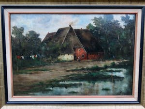 Hendrik Petrus Berlage - (1856-1934) Landschap met boerderij en waslijn kopen? Bied vanaf 450!