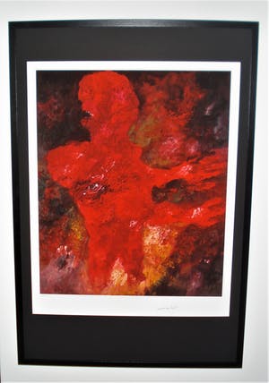 Armando - Gestalte in Rood (strak gelijst, nieuwe lijst+passepartout) kopen? Bied vanaf 235!