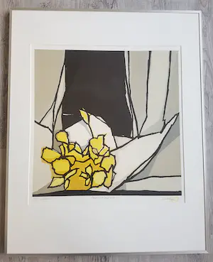 Fon Klement - Fleurs sur fond noir kopen? Bied vanaf 175!