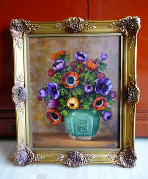 Henri Endlich - Bloemen stilleven anemonen verkocht voor € 80!