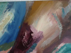 Diederik van Leeuwen - Acrylverf op doek, “Landschap” – gesigneerd - Groot kopen? Bied vanaf 65!