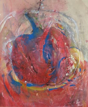 Ruud van der Beele - Gemengde techniek op papier, Z.t. Abstract - Ingelijst kopen? Bied vanaf 1!